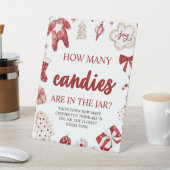 クリスマス推測どのくらいのお菓子の赤ちゃんシャワーゲーム 台座サイン (インサイチュ)