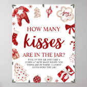 クリスマス推測どのように多くのキス赤ちゃんシャワーゲーム ポスター (正面)
