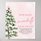 クリスマス推測どのように多くのスノーボール赤ちゃんシャワー ポスター (正面)