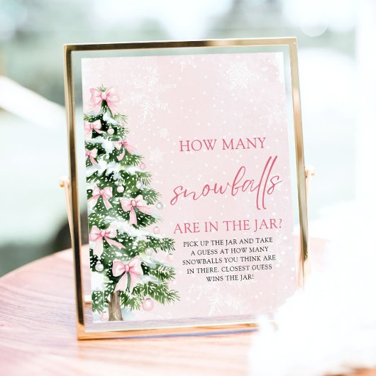 クリスマス推測どのように多くのスノーボール赤ちゃんシャワー ポスター