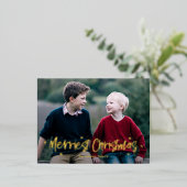 クリスマス描ホイルメリーハガキ 箔シーズンポストカード (立ち正面)