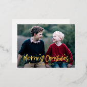 クリスマス描ホイルメリーハガキ 箔シーズンポストカード (正面/裏面)