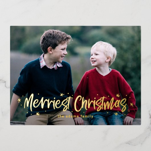 クリスマス描ホイルメリーハガキ 箔シーズンポストカード (正面)