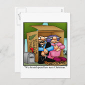 クリスマス支出の悩みユーモアポストカード シーズンポストカード (正面/裏面)