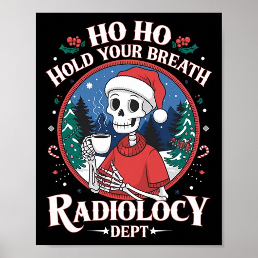 クリスマス放射線技師スカルX線技師CT MRI ポスター (正面)
