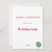 クリスマス救ザパンゴパーソナライズされたリン シーズンカード (裏面)