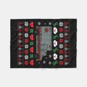 クリスマス救急車救急医療隊員病院ホリデイ フリースブランケット (正面(横))