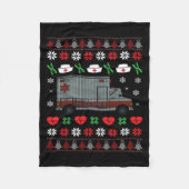 クリスマス救急車救急医療隊員病院ホリデイ フリースブランケット (正面)