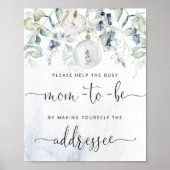 クリスマス救済お母さん忙しが封筒に住所を書く ポスター (正面)