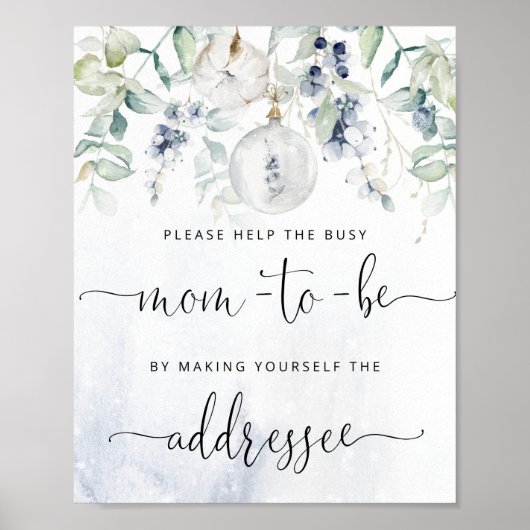 クリスマス救済お母さん忙しが封筒に住所を書く ポスター (正面)