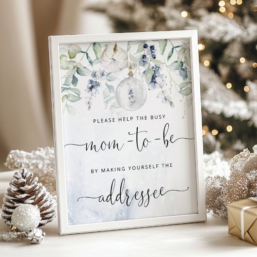 クリスマス救済お母さん忙しが封筒に住所を書く ポスター