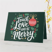 クリスマス教えラヴアンドビーメリークリスマス先生 カード (黄色い花)