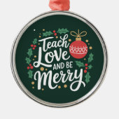 クリスマス教えラヴアンドビーメリークリスマス先生 メタルオーナメント (正面)