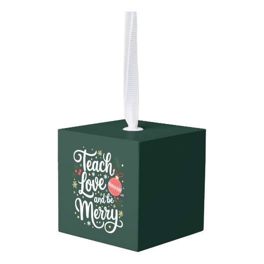 クリスマス教えラヴ&ビーメリー先生ギフト キューブオーナメント (裏面アングル)