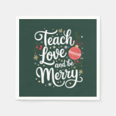 クリスマス教えラヴ&ビーメリー先生ギフト スタンダードカクテルナプキン (正面)