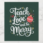 クリスマス教えラヴ&ビーメリー先生ギフト ワインラベル (シングルラベル)