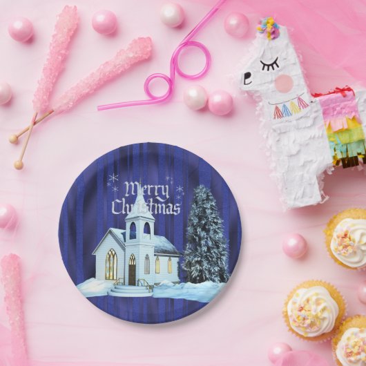クリスマス教会休日の紙皿 ペーパープレート (パーティー)