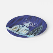 クリスマス教会休日の紙皿 ペーパープレート (アングル)