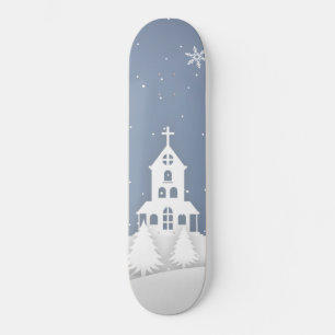 クリスマス教会風景 スケートボード