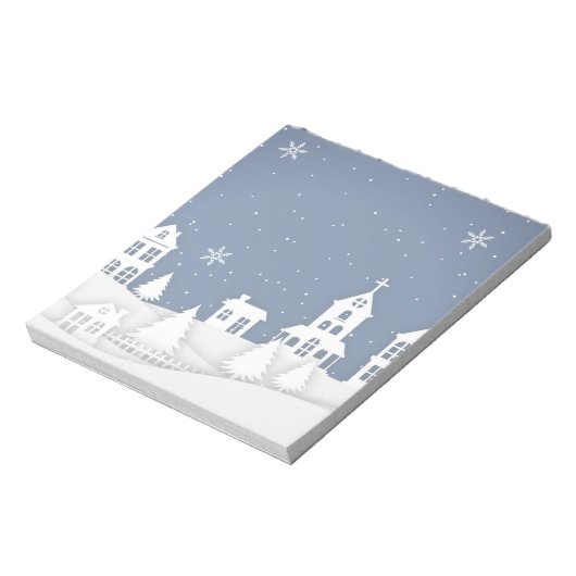 クリスマス教会風景 ノートパッド (回転)