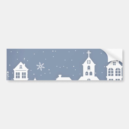 クリスマス教会風景 バンパーステッカー (正面)