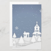 クリスマス教会風景 便箋 (正面/裏面)