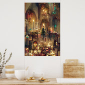 クリスマス教会、クリスマスプレゼントのポスター ポスター (キッチン)