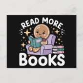 クリスマス教師 読書好き ユニーク シーズンポストカード (正面)
