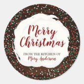 クリスマス散水チョコカスタムレーベルのシール ラウンドシール (正面)