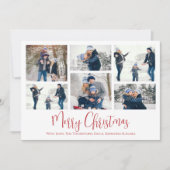 クリスマス数々のの休日6写真素朴グリーンプレイド シーズンカード (正面)