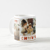 クリスマス数々のカラースクリプトカスタムフォトコラージュ コーヒーマグカップ (正面左)