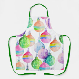 クリスマス数々のカラーボールオーナメント エプロン