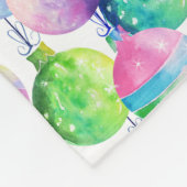 クリスマス数々のカラーボールオーナメント フリースブランケット (角)