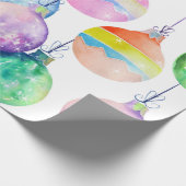 クリスマス数々のカラーボールオーナメント ラッピングペーパー (角)