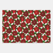 クリスマス数々のポインセチア ラッピングペーパーシート (正面2)