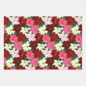クリスマス数々のポインセチア ラッピングペーパーシート (正面)