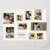 クリスマス数々の写真コラージュの楽しい瞬間 箔シーズンカード (正面)