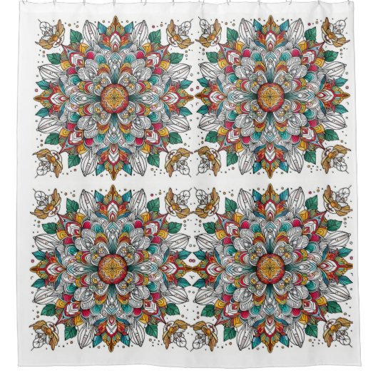 クリスマス数々の天使の色 シャワーカーテン (正面)