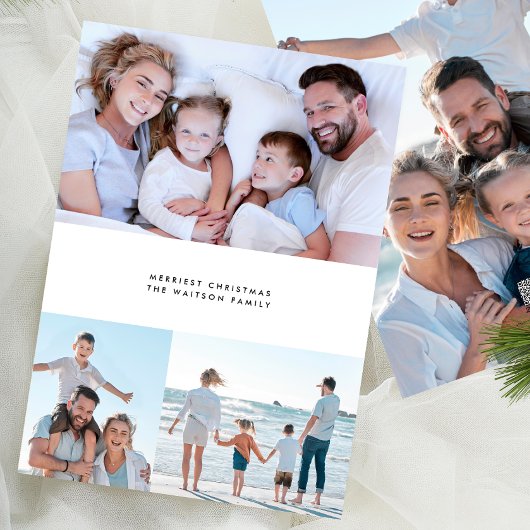 クリスマス数々の4枚の写真スタイリッシュシンプル シーズンカード