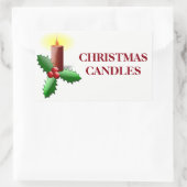 クリスマス整理整頓ラベル – ろうそく 長方形シール (バッグ)
