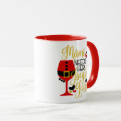 クリスマス文字の背景 マグカップ (正面右)