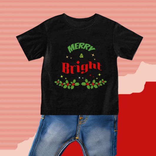 クリスマス文字デザインに ベビーTシャツ