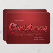 クリスマス文字影響ホリデーカード シーズンカード (正面/裏面)