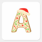 クリスマス文字A スクエアシール (正面)