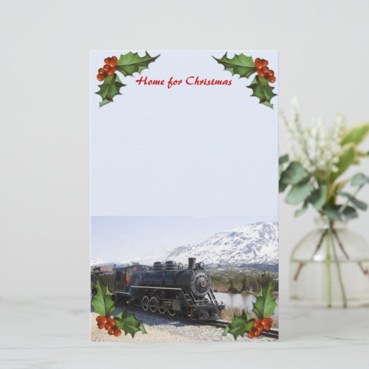 クリスマス文房具で電車に乗って帰る 便箋 (スタンド正面)