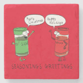 クリスマス料理おもしろいシェフスパイス ストーンコースター (正面)