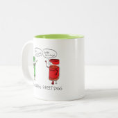 クリスマス料理おもしろいシェフスパイス ツートーンマグカップ (正面左)