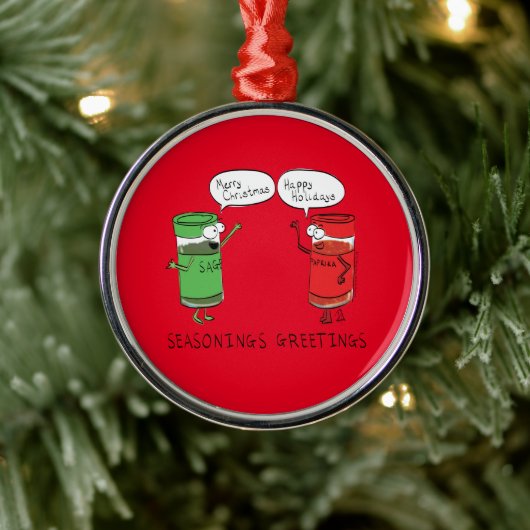 クリスマス料理おもしろいシェフスパイス メタルオーナメント (ツリー)