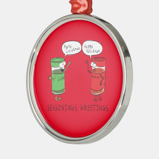 クリスマス料理おもしろいシェフスパイス メタルオーナメント (左)