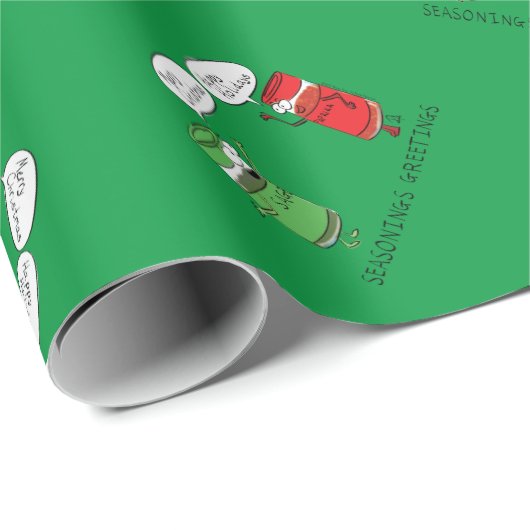 クリスマス料理おもしろいシェフスパイス ラッピングペーパー (ロールコーナー)